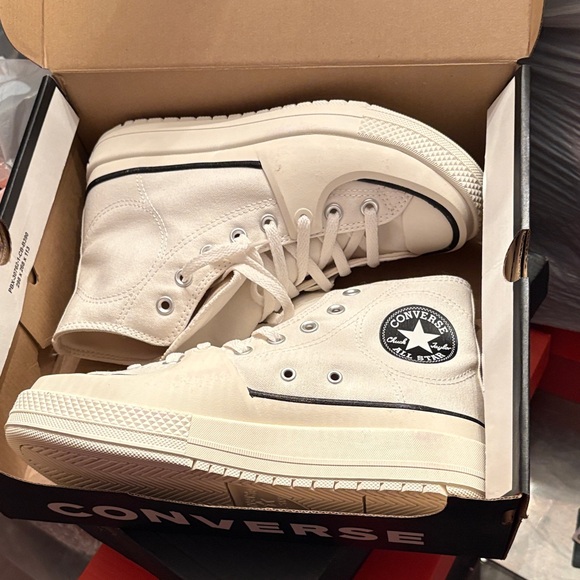 Converse Construct HI Vintage Unisex White / Black / Egret Size 7.5M 9F - Picture 8 of 10